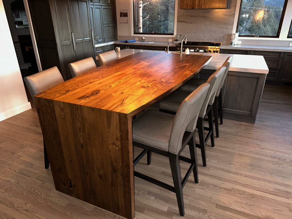 reclaimed wood mantel- (table) co wood and metal