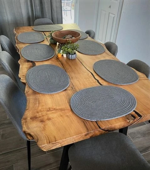 reclaimed wood mantel (live-edge table) co wood and metal